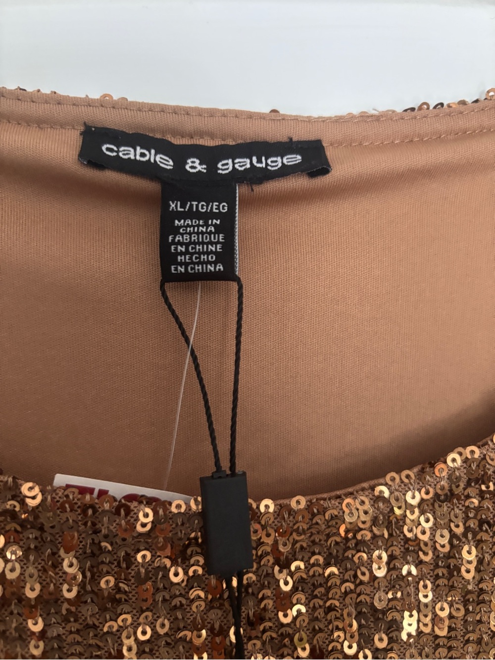 Cable & Gauge Copper Sequin Shift Dress never worn - Picture 3 of 4